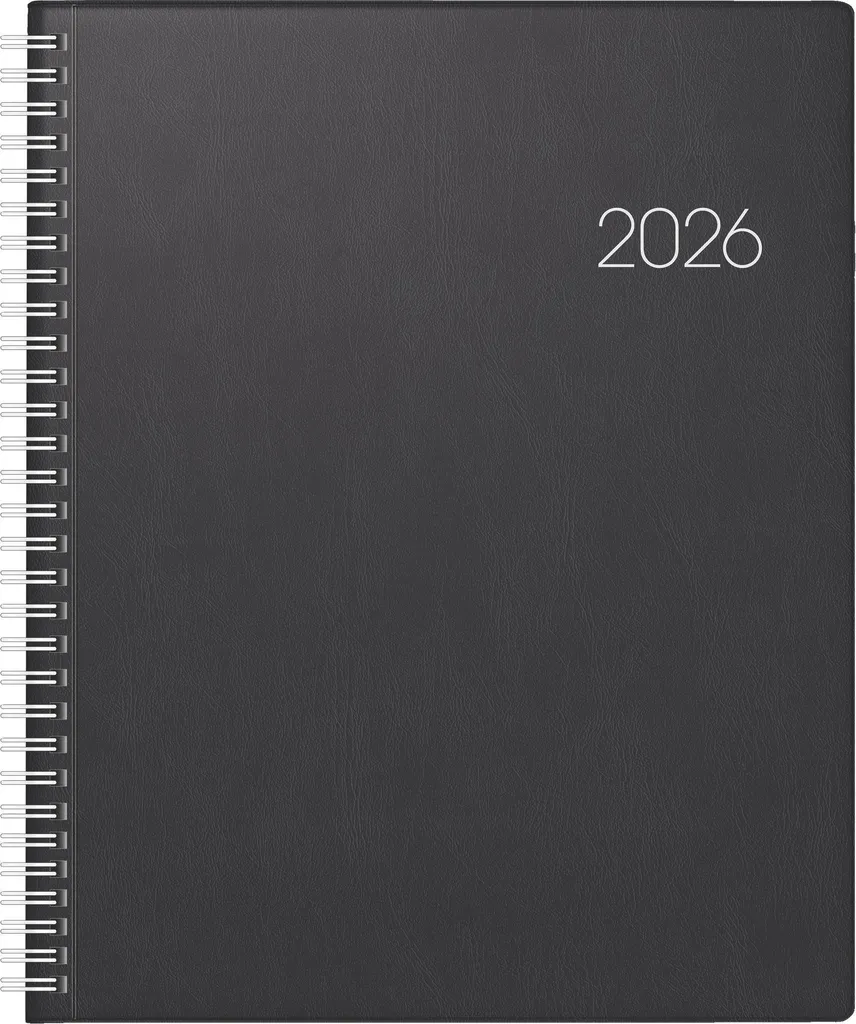 Agenda 2026 BRUNNEN Manager Wt 7 Noir 210x260 mm en Plastique Résistant
