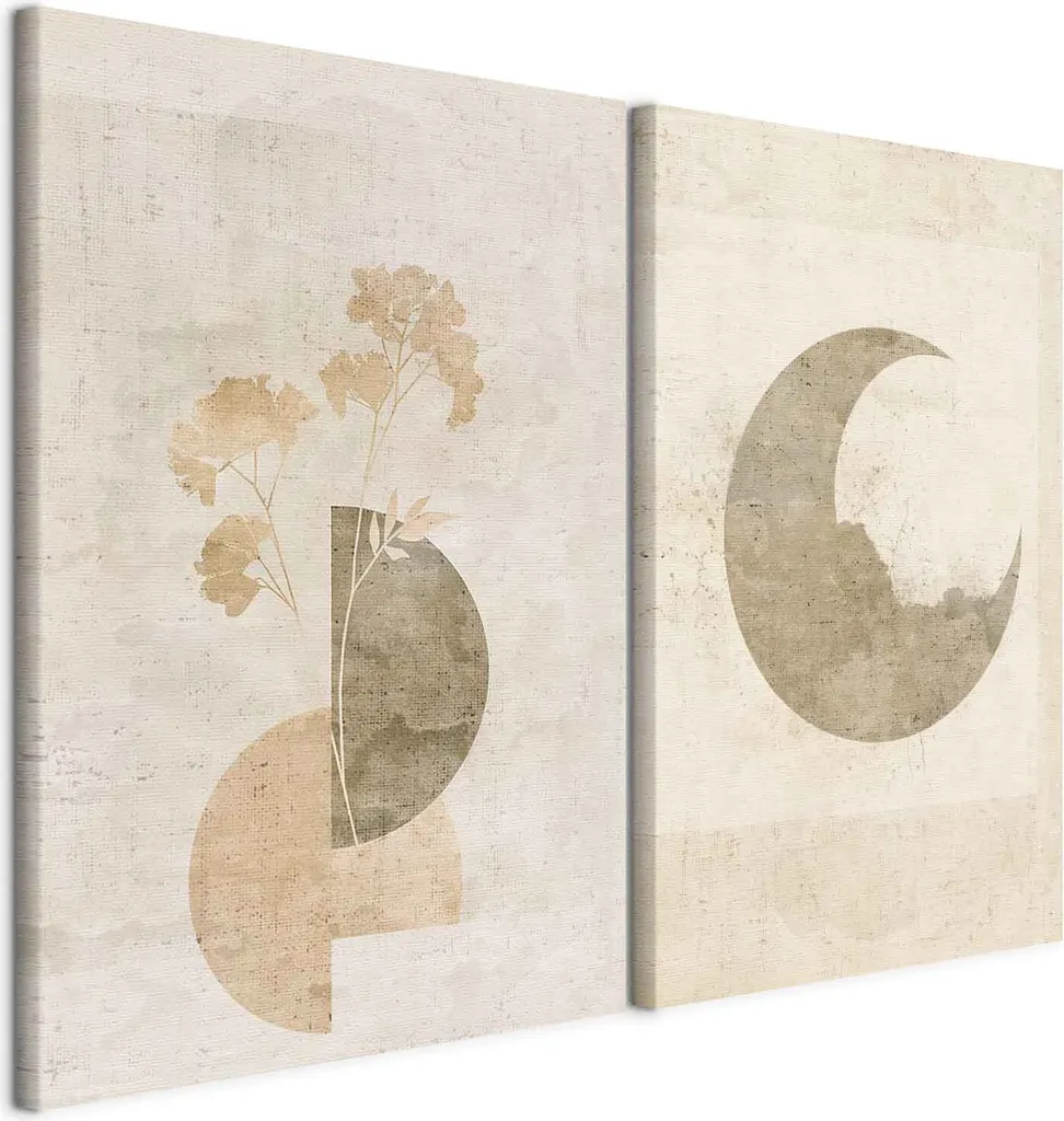murando - Murales XL Set Astrazione floreale 80x60cm 2 pezzi 40x60cm ciascuno Collage 2er tela non tessuta stampa d'arte moderna da parete immagini di design tela decorazione - multipart a-H-10153-b-a