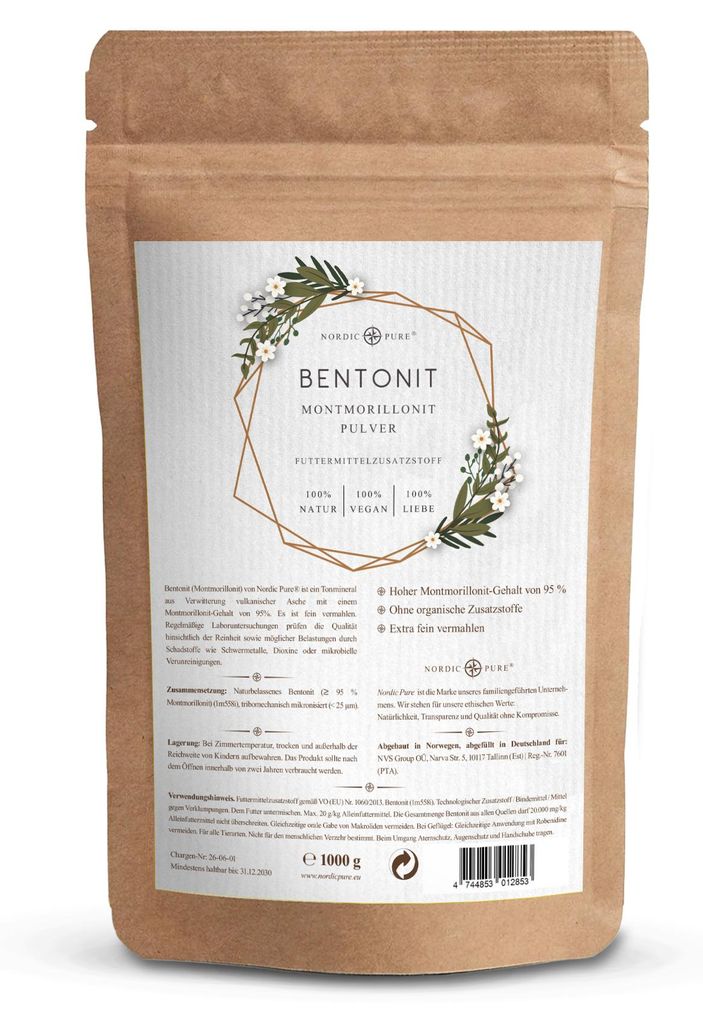 Nordic Pure Bentonit Pulver – 95 % Montmorillonit, Produktbild 