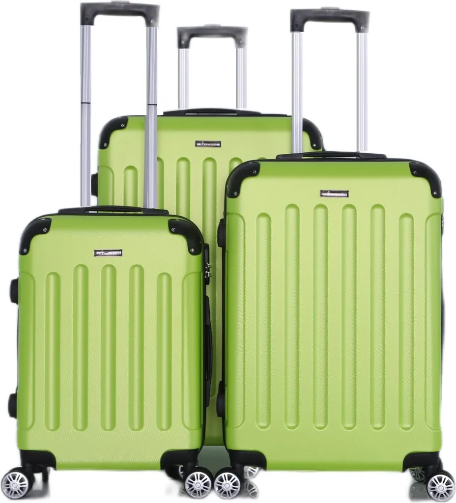 Tris Valigie Rigide Verde Chiaro - Set Bagagli Famiglia Trolley