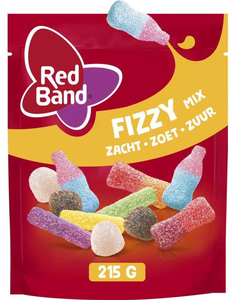 Red Band Snoepmix Fizzy 215g – Fruchtige und saure Bonbonmischung zum Naschen und Teilen
