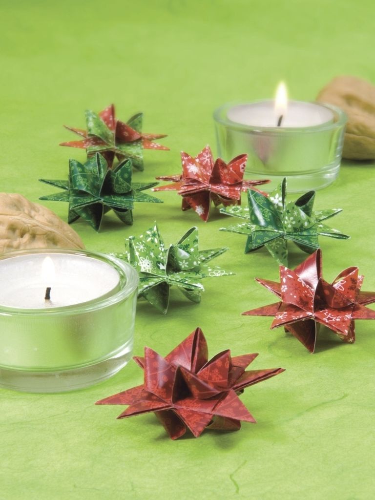 Faltstreifen Fröbelsterne 1x45cm rot/grün VE=5x48 Streifen