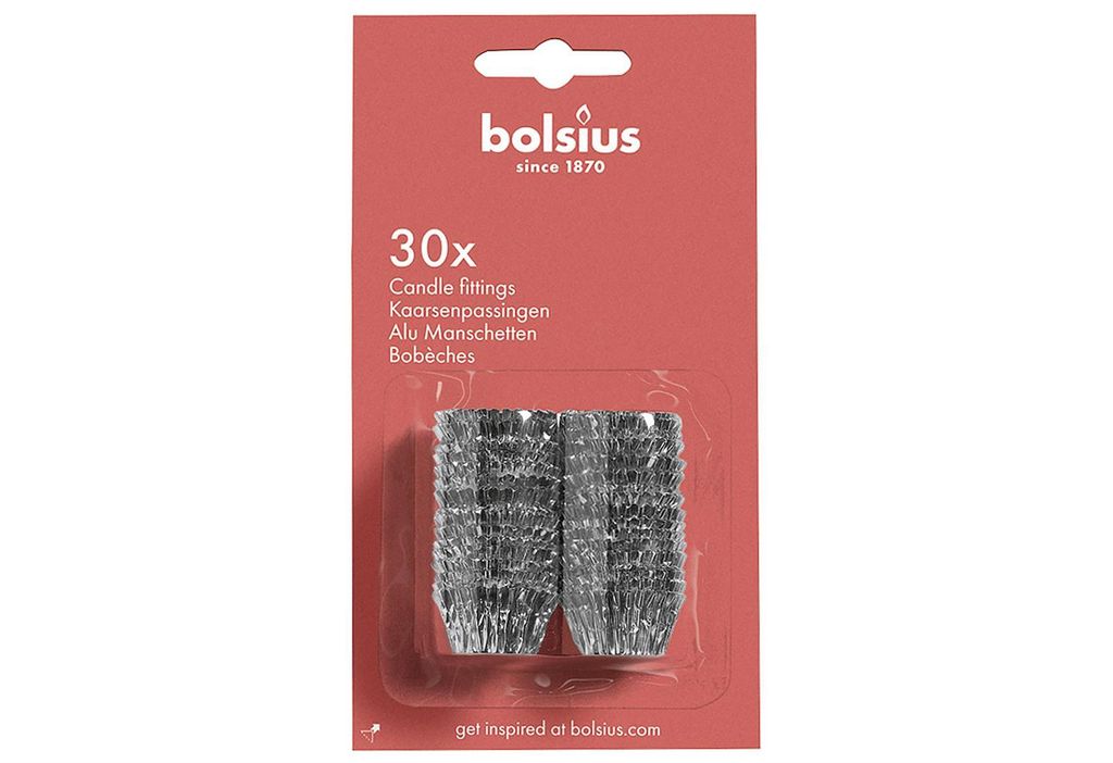 BOLSIUS Alu Manschette silber 30Stück Produktbild 