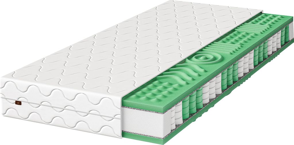 Matratze 120x200 Taschenfederkernmatratze massierend mittelfest H3 Hyperelastic 21 cm bequem mittelfester profilierter Schaumstoff