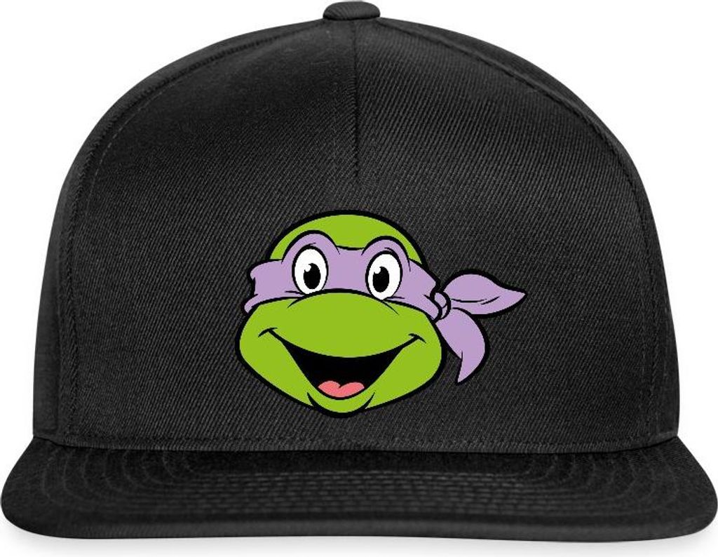 Spreadshirt Teenage Mutant Ninja Turtles Donatello Kostüm Karneval Snapback Cap, One size, Schwarz/Schwarz