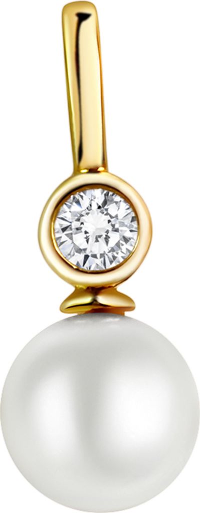 V Anhänger 333/- Gold 1,9cm gelb Zirkonia 371340938