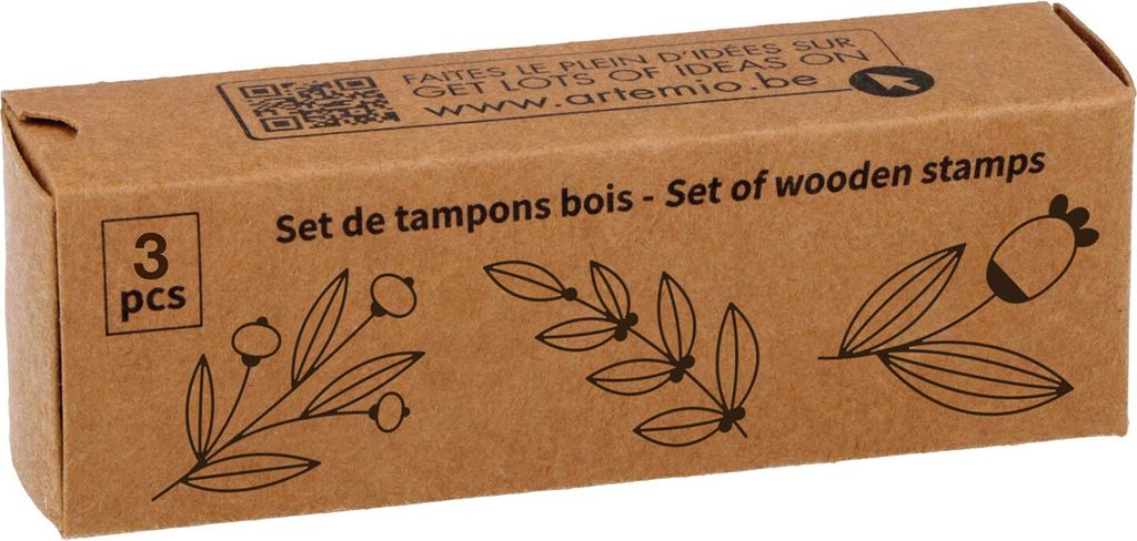 3 Holzstempel - Laubblätter