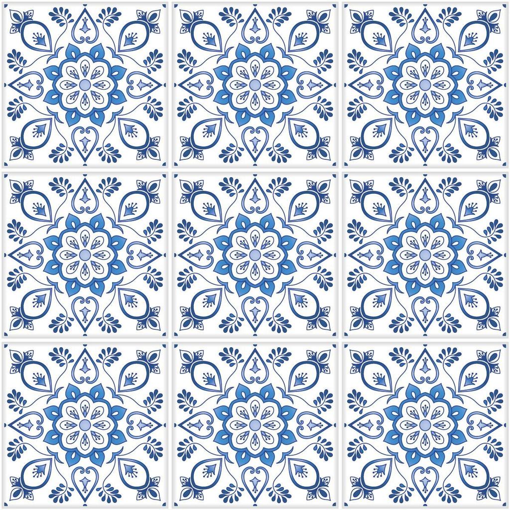 Wandaufkleber – Selbstklebende Fliesenaufkleber für Küche und Bad – 9 Delft Breda Fliesenaufkleber – 9 Aufkleber 20 x 20 cm