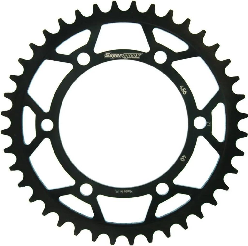 Stahl-Kettenrad Supersprox 520 - 40Z (schwarz) RFE-486:40-BLK|ID 110,0 LK 130,0 6-Loch