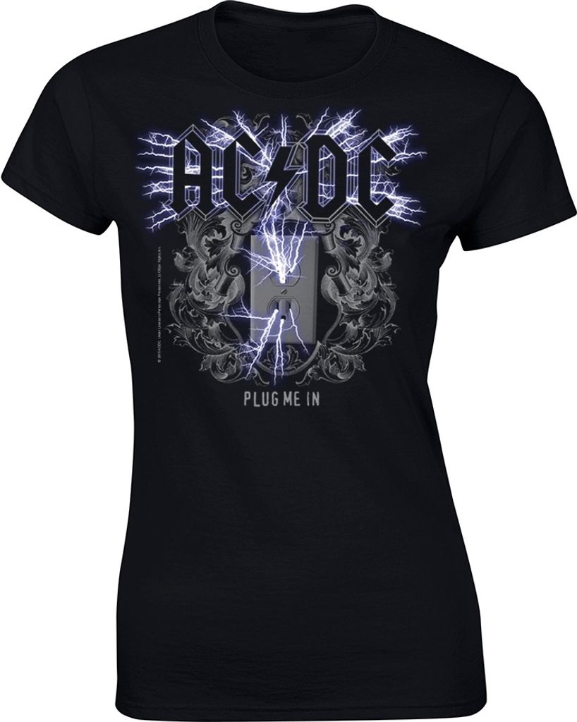 AC/DC Plug me in Girlie t-shirt