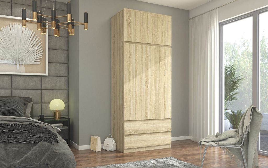 Framire Šatní skříň 90cm + nástavec B-9-N-TIP dub SONOMA Obrázek produktu 3