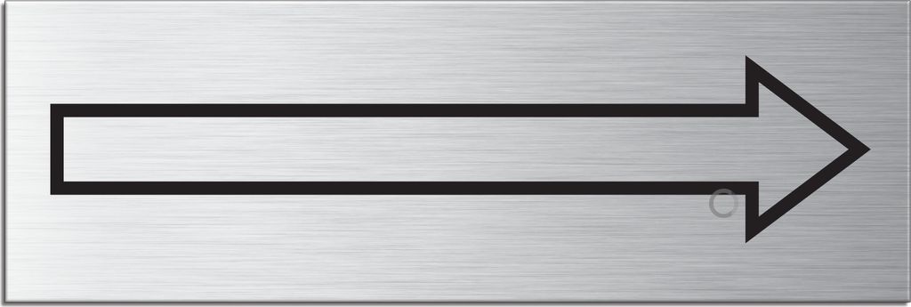 Schild - Richtungspfeil  | Türschild 240 x 80 mm Aluminium Produktbild 