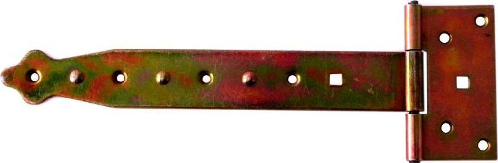 NAJDER T-Scharnier 400 mm Kreuzgehänge 2 Stück Torscharnier Gartentor Gartentorfalle Schwenkscharnier verzinkte gelb (400 mm)