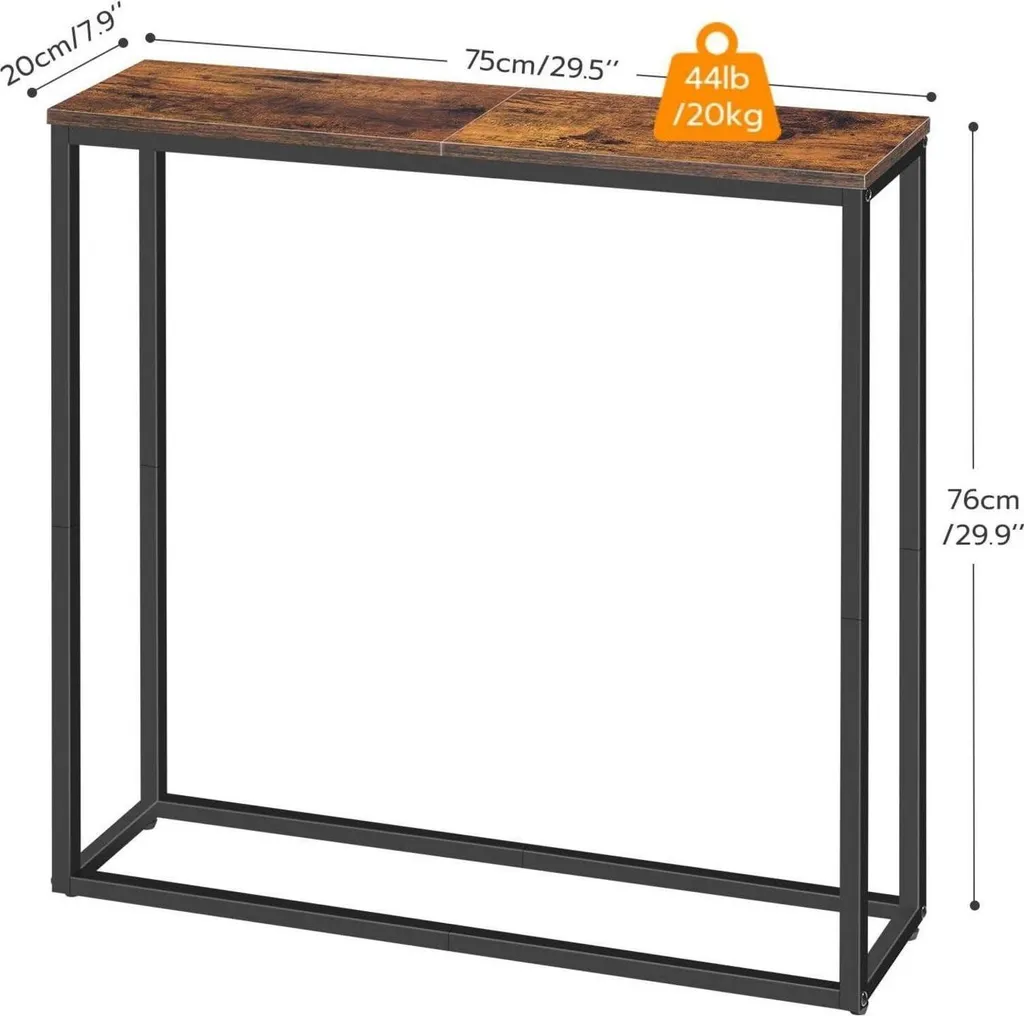 Console Entrée Industrielle 75cm - Table Console étroite Bois et Métal - 3
