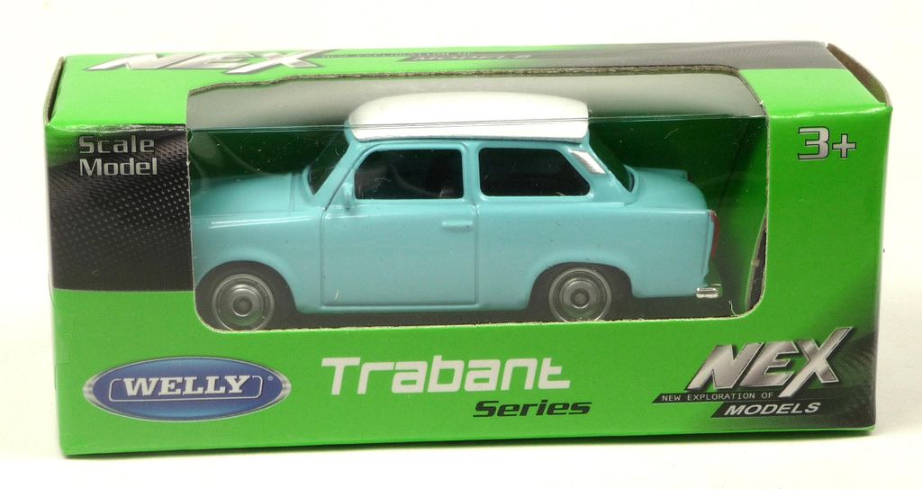Trabant 601 Modellauto hellblau/weiß ca. 1:60