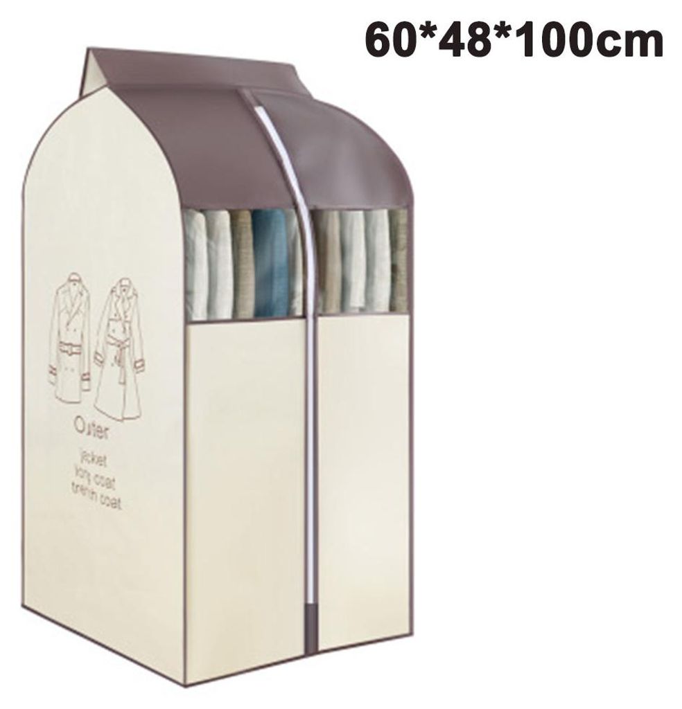 Kleidersack zum Aufhängen, Aufbewahrungsmöglichkeit mit transparenten PVC-Fenstern, staubdichte Kleidersackabdeckung für Anzüge, Mäntel, Jacke...