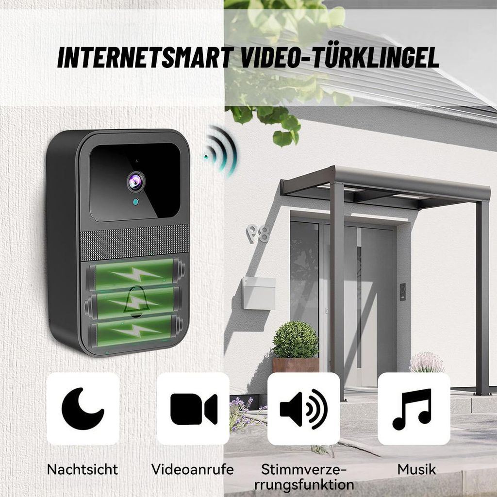 TKMARS Drahtlos Türklingel Mit Kamera, 1080P Wasserdichte Ip67