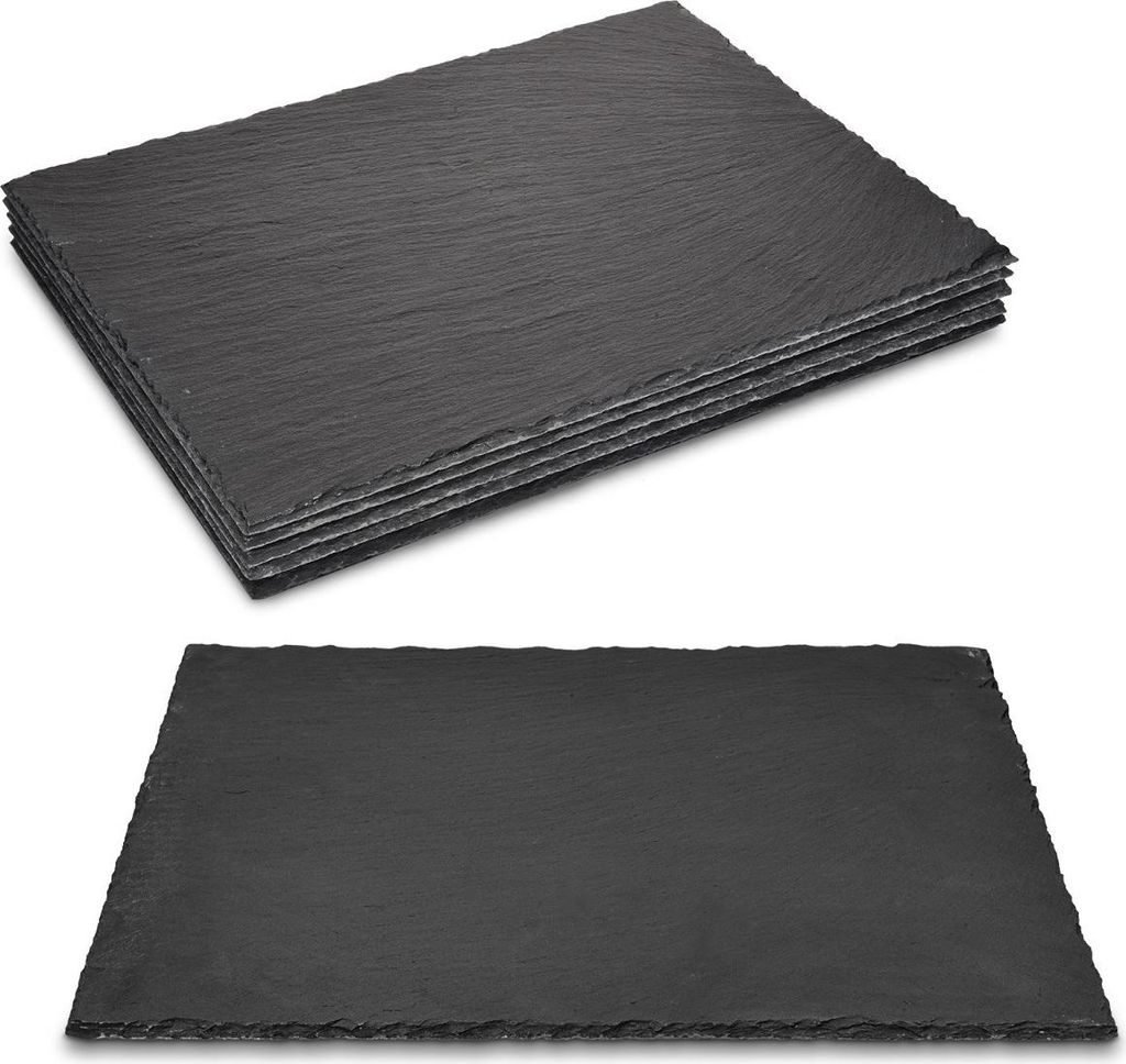 Navaris Schiefer Teller Platzset 6-teilig - 38x28cm Produktbild 