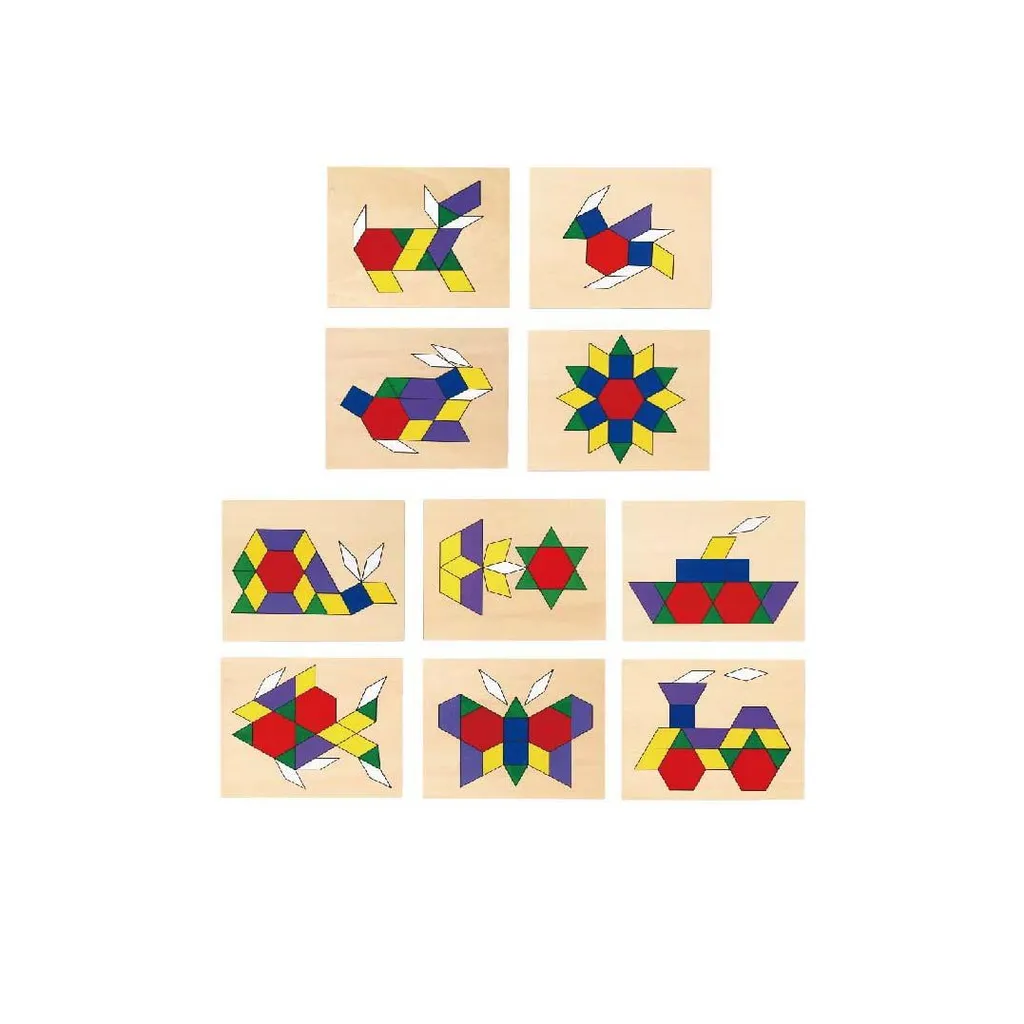 Puzzle logique Montessori Viga : blocs Dienes en bois mosaïque 148 pcs - 7
