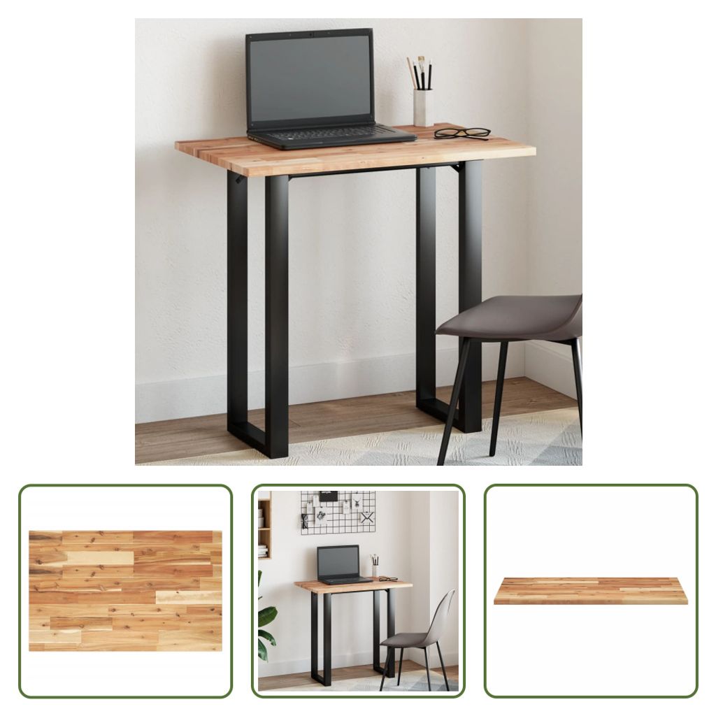 The Living Store Tischplatte Rechteckig 80x50x2 cm Massivholz Akazie