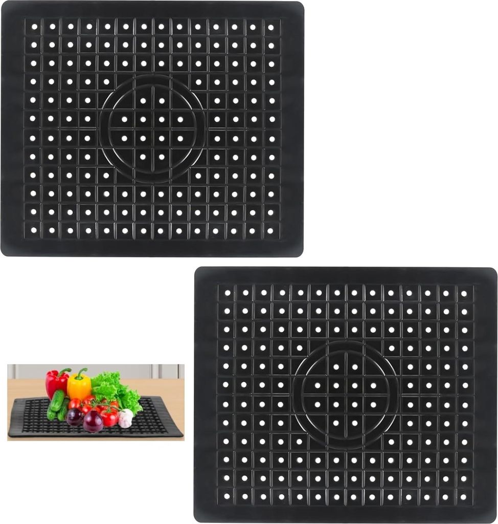 2 Stš¹ck Spš¹lbeckeneinlage Gummi 31,4 x 26cm Spš¹lbeckenmatte Sink Mat Spš¹lmatte fš¹r Spš¹lbecken Einlage Matte fš¹r Spš¹lbecken ...
