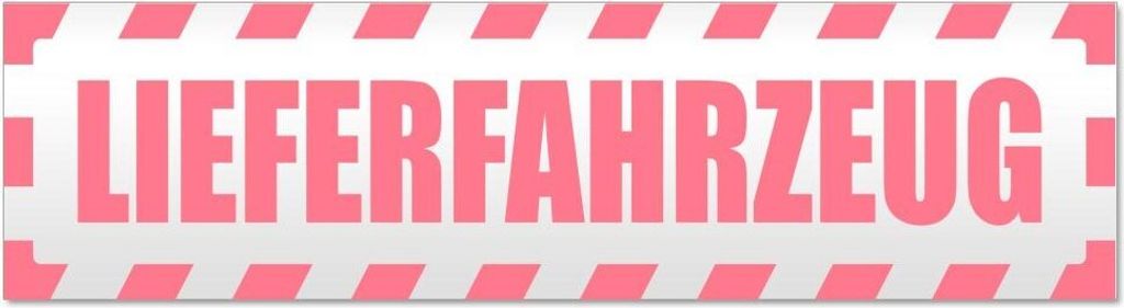 Kiwistar - Autoaufkleber - Hellrosa - 30 x 8 cm - Lieferfahrzeug gestreift - Hinweis Aufkleber Sticker für Auto, Kfz, Fahrrad, PKW, LKW