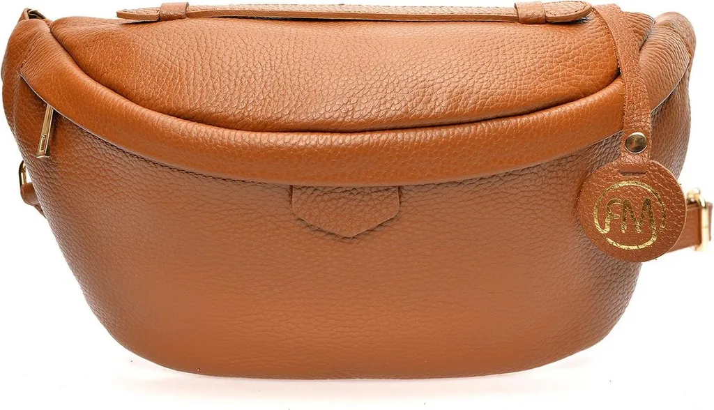 Sac Banane RM 111 Roberta M en Cuir Cognac avec Sangle Ajustable Chic