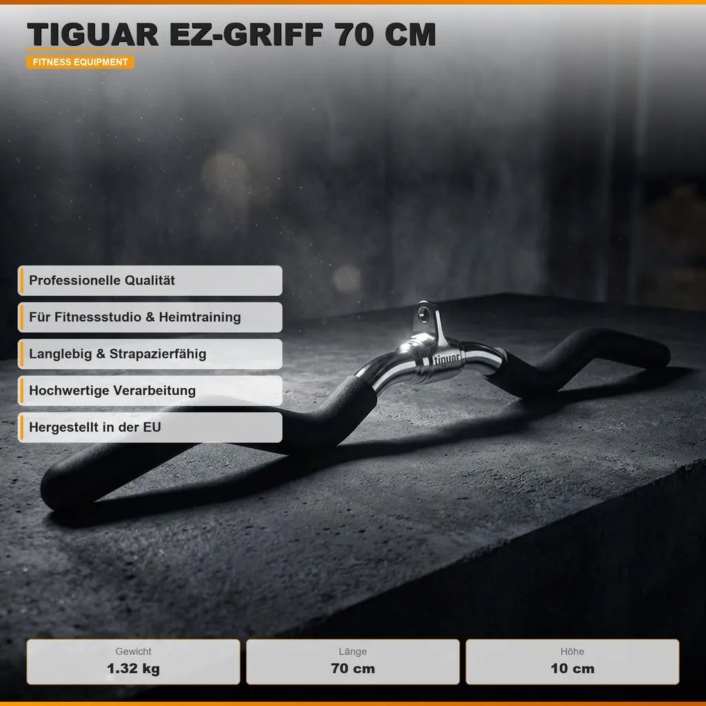 Tiguar Manche Brisé 70 cm - Barre de Traction Courbe pour Musculation