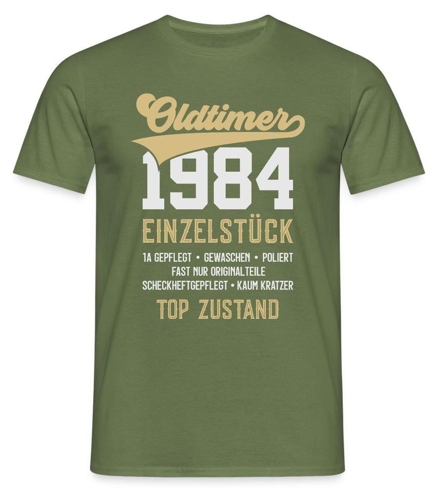 Spreadshirt 40. Geburtstag 1984 Geburtstag Geschenk Oldtimer Geschenkidee Männer T-Shirt, XL, Militärgrün