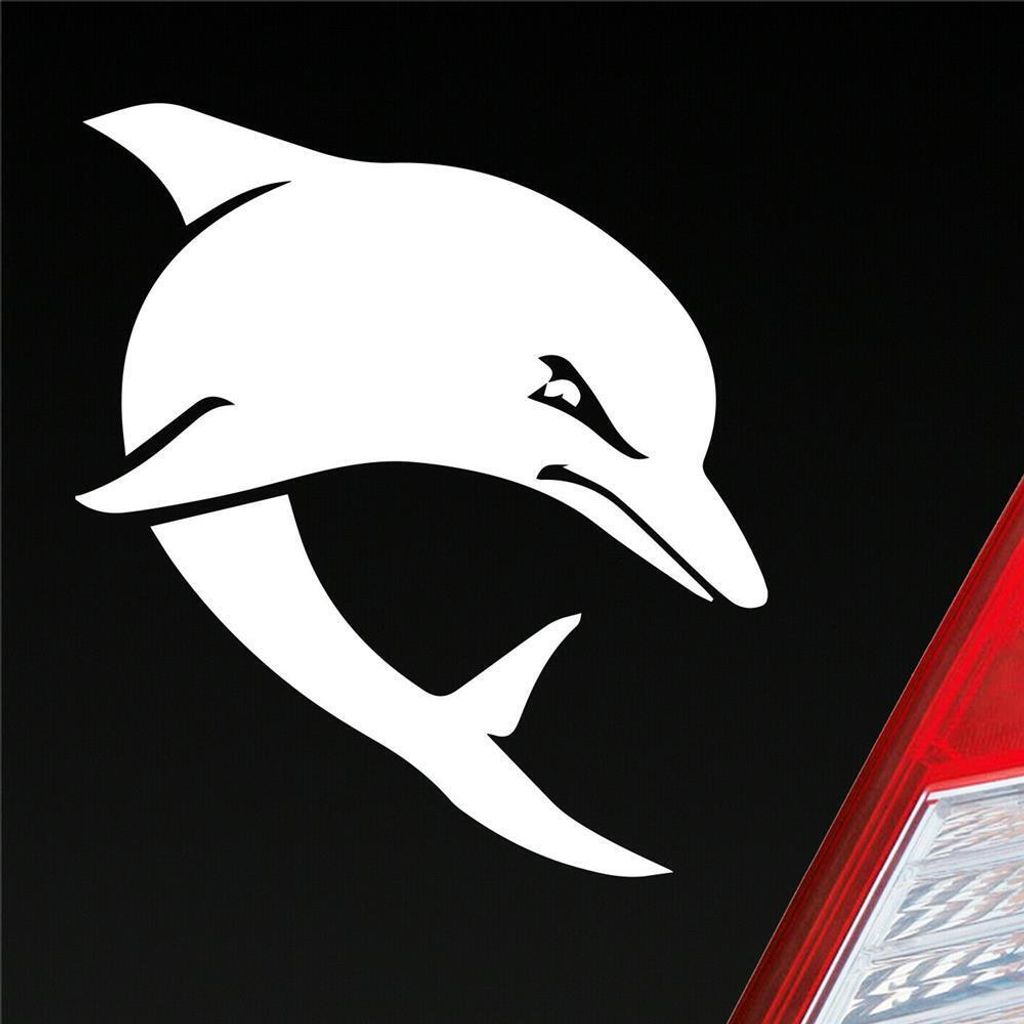 Auto Aufkleber Böser Delphin Delfin Angry Dolphin Tier Tuning 10x9 cm Weiss Glanz Sticker Heckscheibenaufkleber