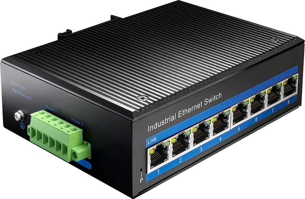 Switch PoE Industriale 8 Porte Gigabit IG100P 8x30W Guida DIN