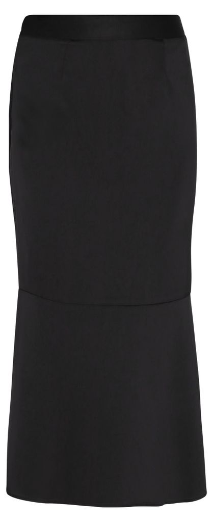 Festlicher Damen Rock Schwarz hochtailliert ausgestellt Satin-Finish Größe S