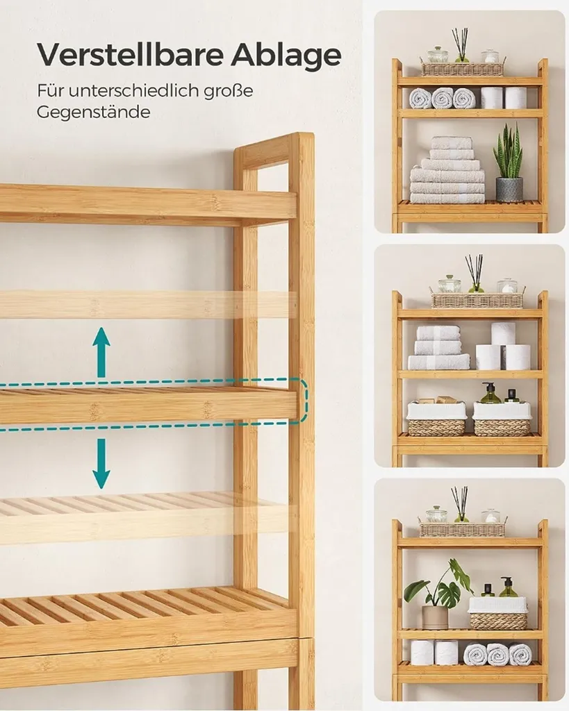 Rangement de salle de bains modulable en bois pour cosmétiques - 6