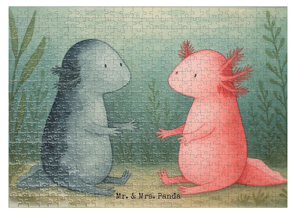 Mr. & Mrs. Panda Puzzle Axolotl Liebe Design 551 Teile - Weiß - Geschenk, 1000, Lurch, 1500, Puzzlespiel, Valentinstag, 500, 2000