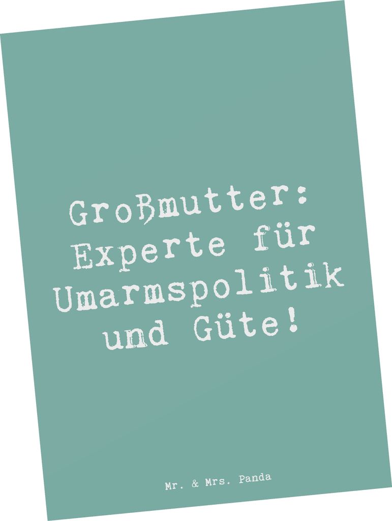 Mr. & Mrs. Panda Postkarte Spruch Großmutter Liebe - Meeresbrise - Geschenk, Umarmung, Postkarten, bildkarte, besondere Bedeutung, Familie, für, ...