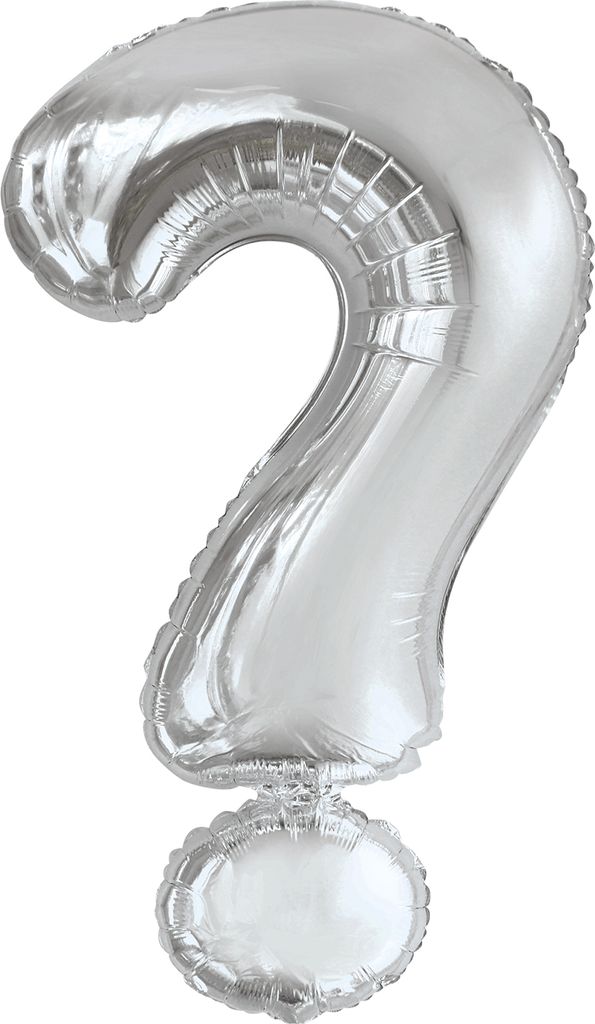 Palloncino in foil punto interrogativo argento - 88 cm Immagine del prodotto 