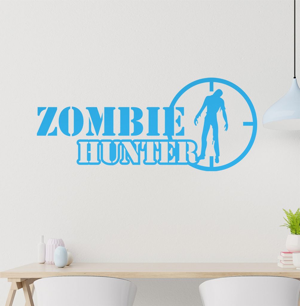 KIWISTAR Zombie Hunter - Surival Shotgun Apokalypse Virus Training Wandtattoo in 6 Größen - Wandaufkleber Wall Sticker - Dekoration, Küche, Wohn...