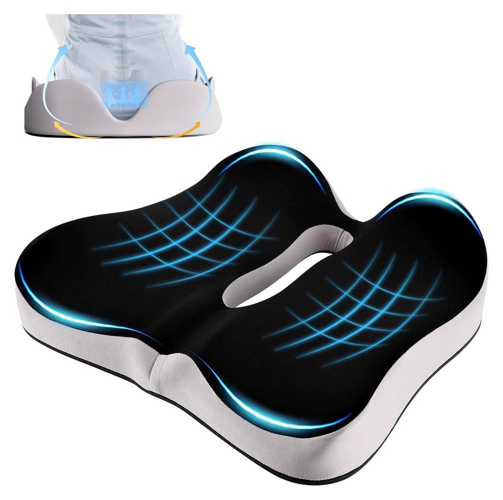 Orthopädisches Sitzkissen für Bürostühle - Ergonomisches Steißbeinkissen mit Gedächtnisschaum