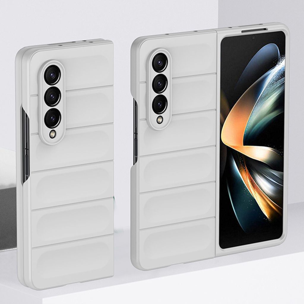 Galaxy Z Fold3 5G Hülle, Silikon Gummiert Stossfest Anti-rutsch Schutzhülle für Samsung Galaxy Z Fold 3 5G Weiß