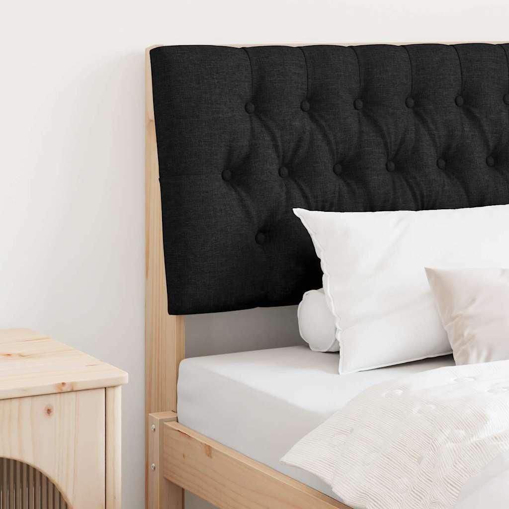 "Schlussverkauf" Gepolstertes Kopfteil 1 pc - Einfach zu reinigen - Schwarz 100 cm Massives Kiefernholz C10968
