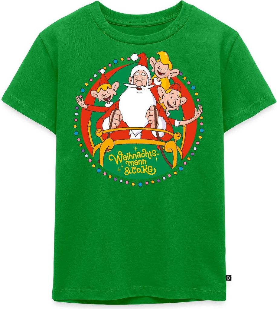 Spreadshirt Weihnachtsmann & Co. KG Logo Kinder Premium T-Shirt, 122/128 (6 Jahre), Grün