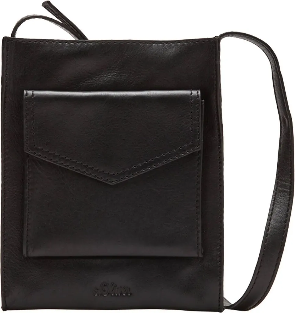 Sac pour Téléphone en Simili Cuir s.Oliver Mini Sacoche Grise et Noire