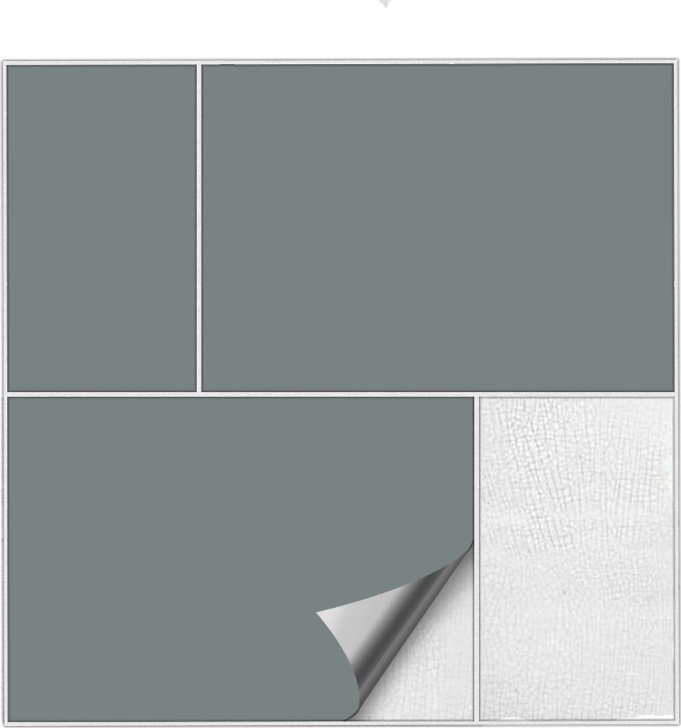 Kiwistar Fliesenaufkleber Grau Seidenmatt - 14,5 x 14,5 cm - 25 Stück - Klebefliesen Fliesenmuster Stickerfliesen Wandfliesen überkleben