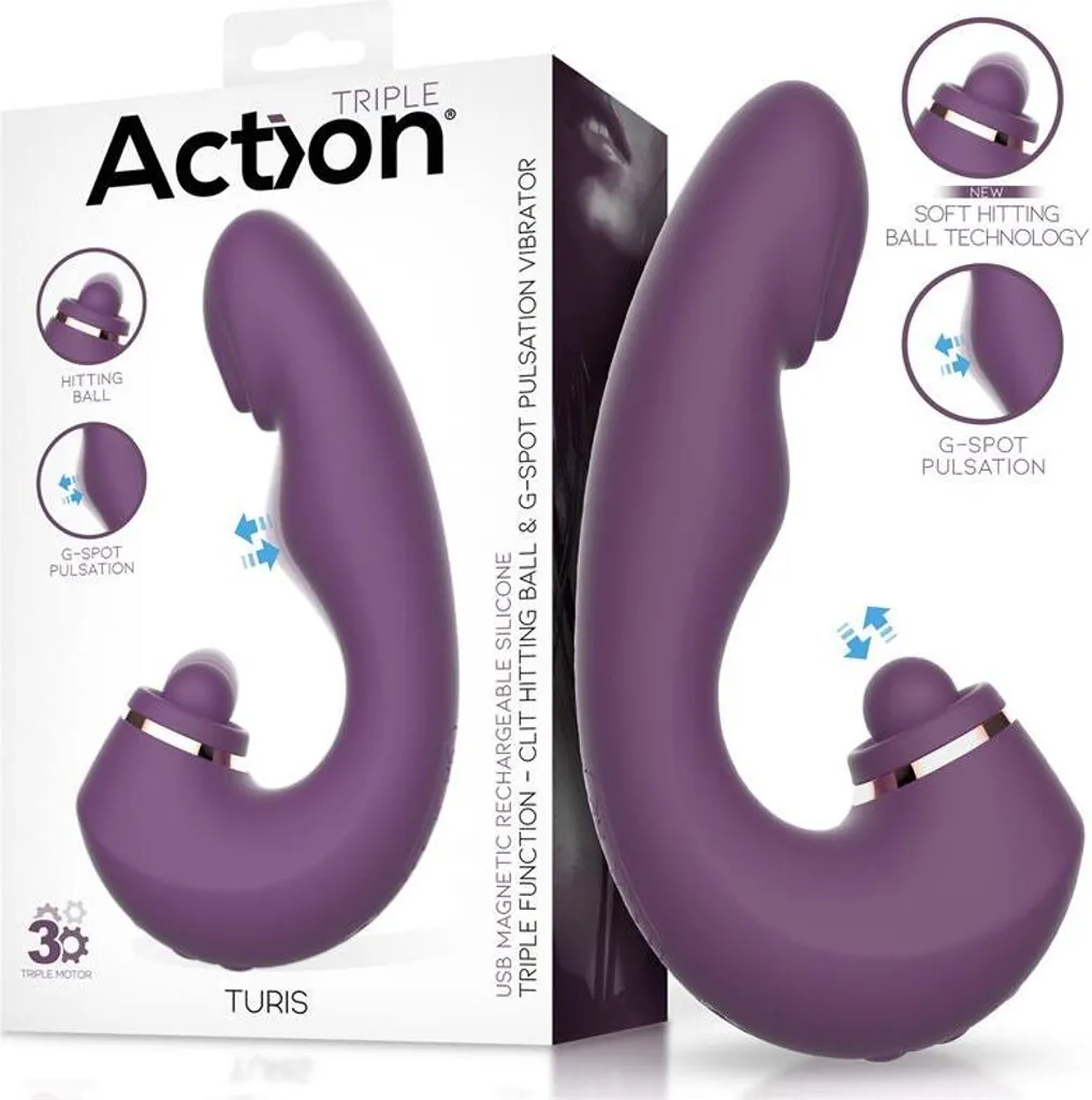Balle de frappe souple Turis avec pulsation et vibration du point G