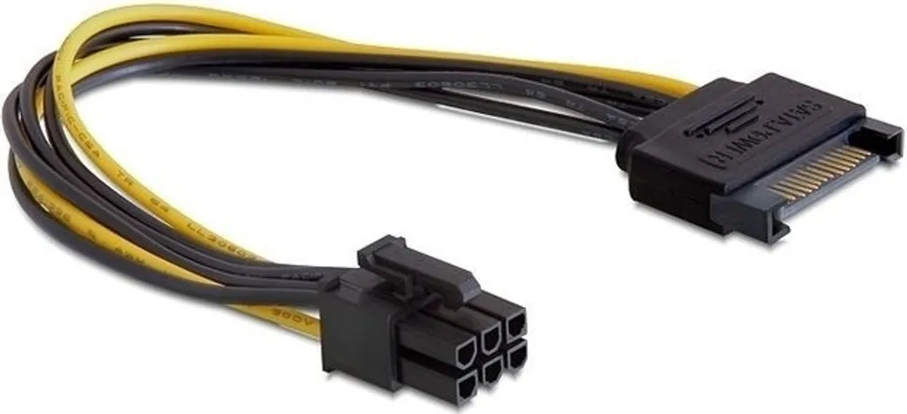 Cavo Adattatore DeLOCK 82924: da Alimentazione SATA a PCIe 6 Pin