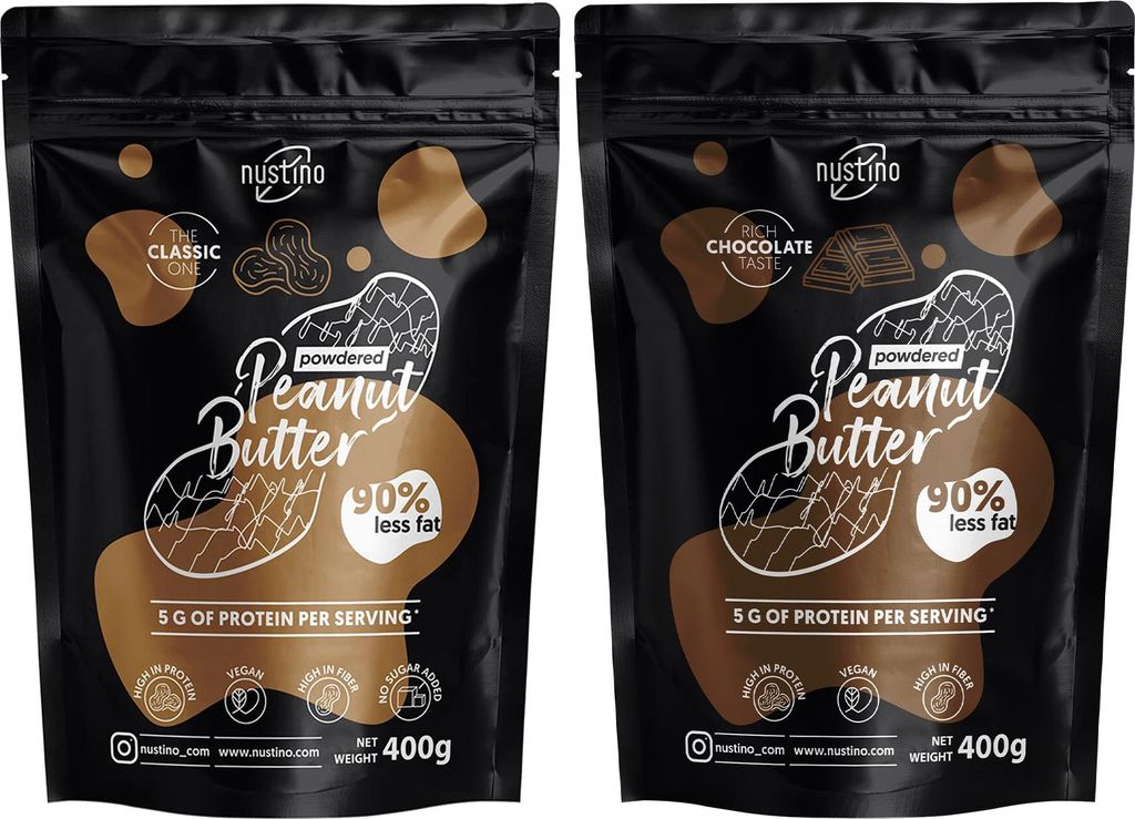 Nustino - Erdnussbutter Pulver Set Classic, Schokolade Produktbild 