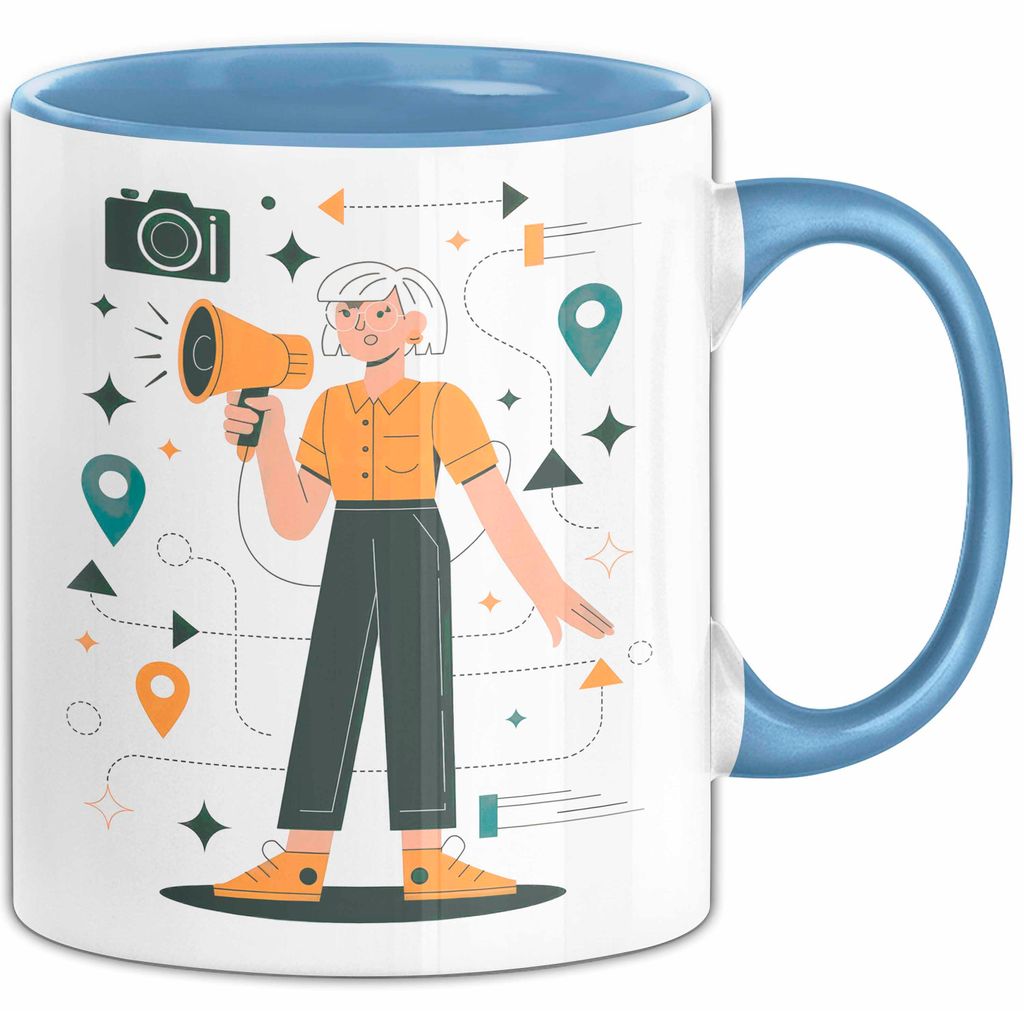 Reiseführer Tasse Geschenk Lustige Geschenkidee Spruch Für Reise Leiter (Blau)