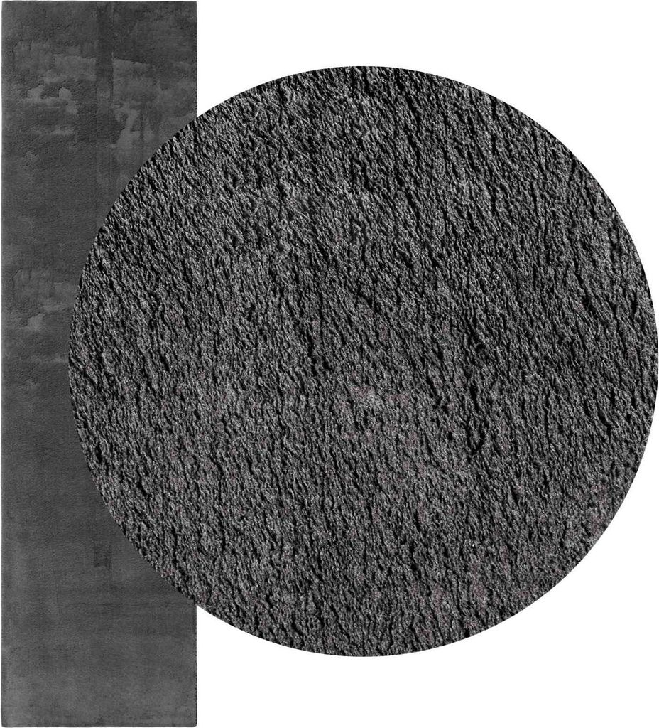 "2026 Aktion"Bereichsteppiche - HOMMIE - modernes Design Wohnzimmerteppich - HUARTE Anthrazit 1000x80cm Polyester - Designerteppiche NeuMöbel8640501