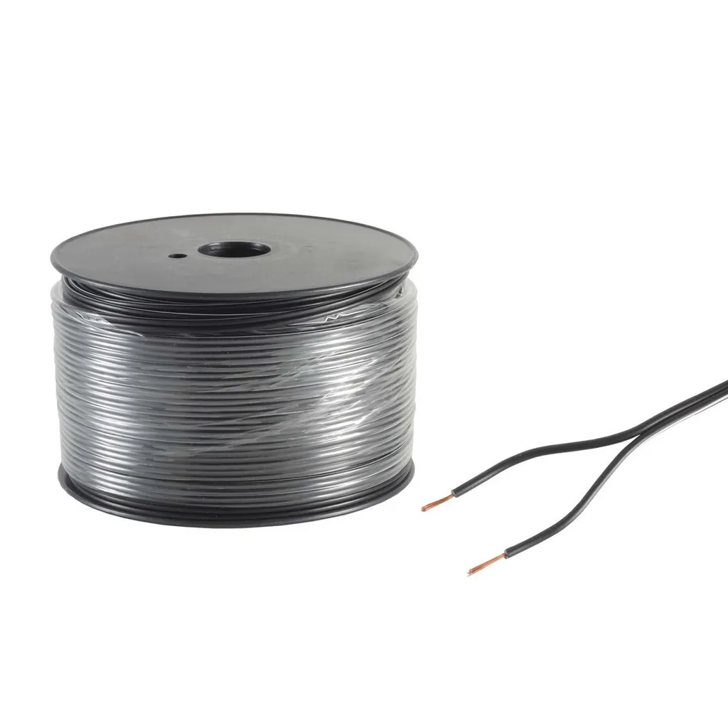 Câble Haut-Parleur 2x0,75mm² CCA Noir 100m Haute Flexibilité shiverpeaks