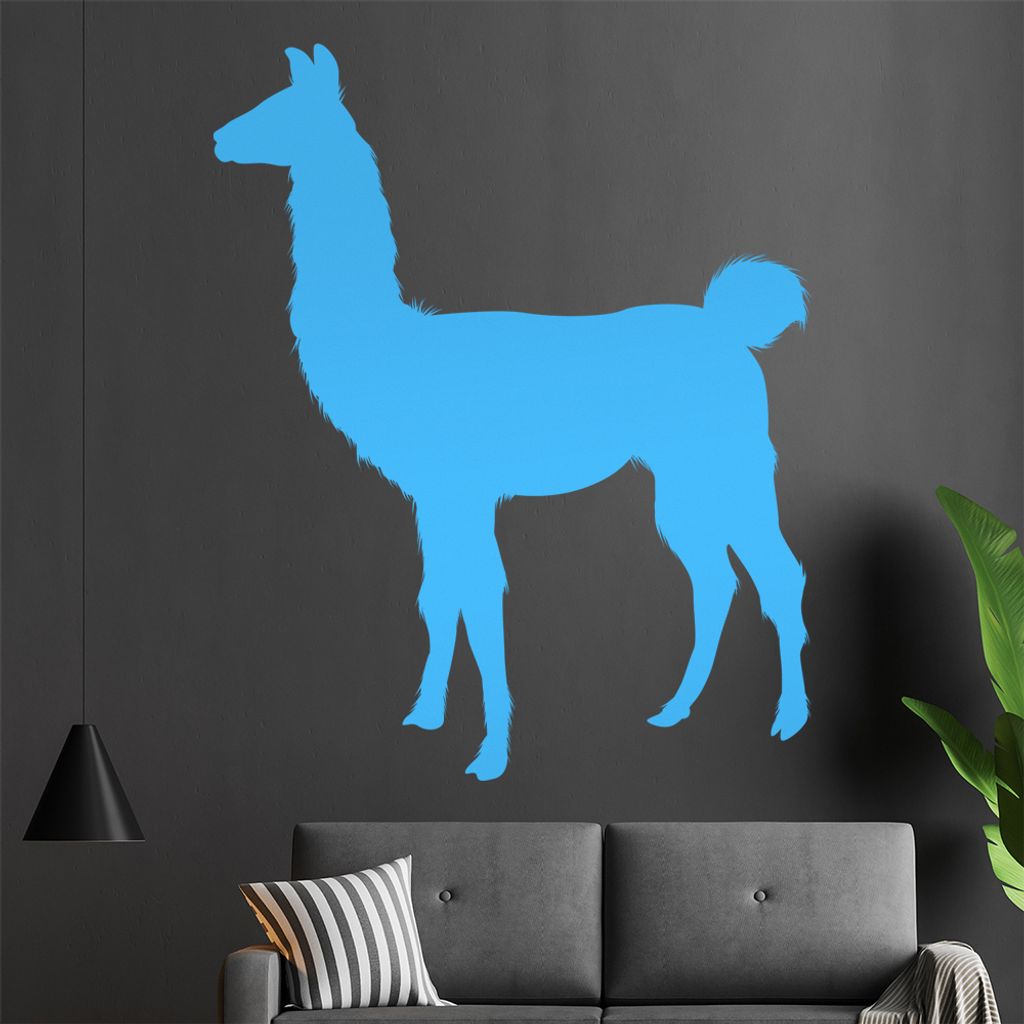 KIWISTAR Lama Alpaka Peru Bolivien Ecuador Wandtattoo in 6 Größen - Wandaufkleber Wall Sticker - Dekoration, Küche, Wohnzimmer, Schlafzimmer, Ba...
